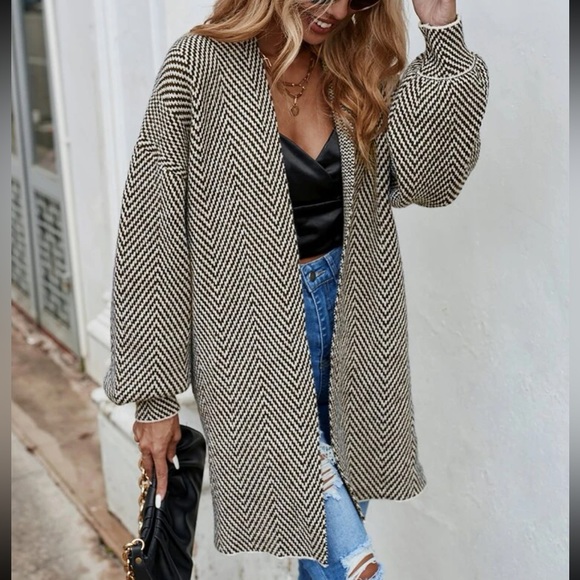 Cozy chevron pattern duster cardigan - Picture 13 of 16